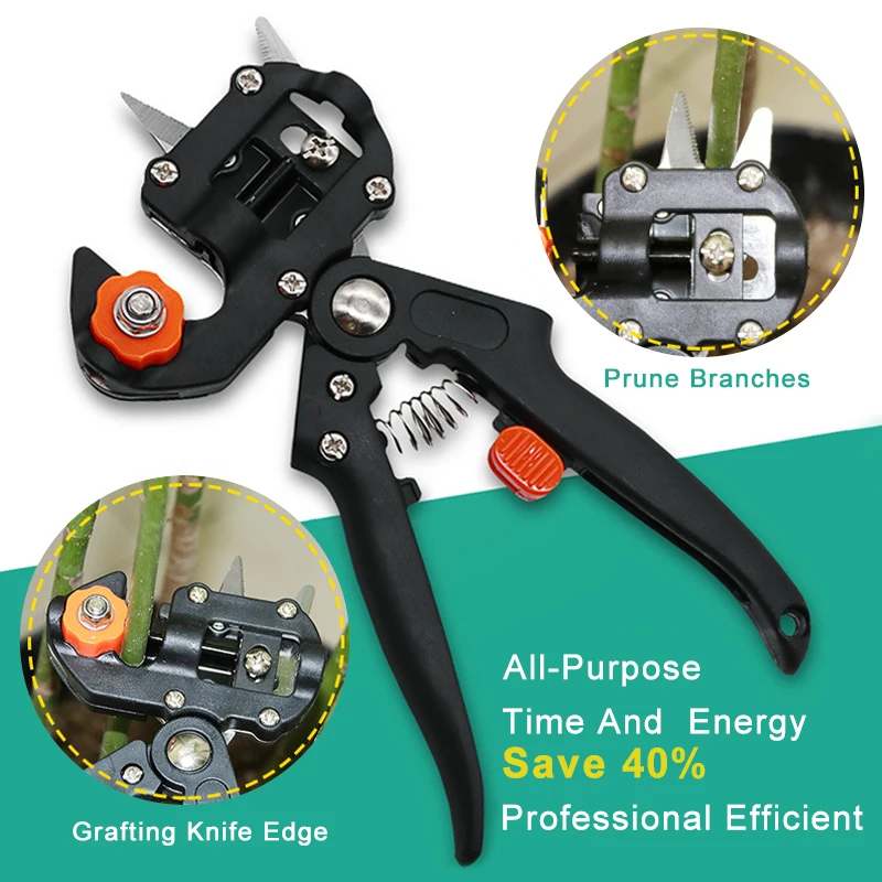 

Garden Grafting Scissors Shears Graft Pruning 2in1 Cutting Shears Fruit Tree Branch Vaccination Multi-function Grafting Tools