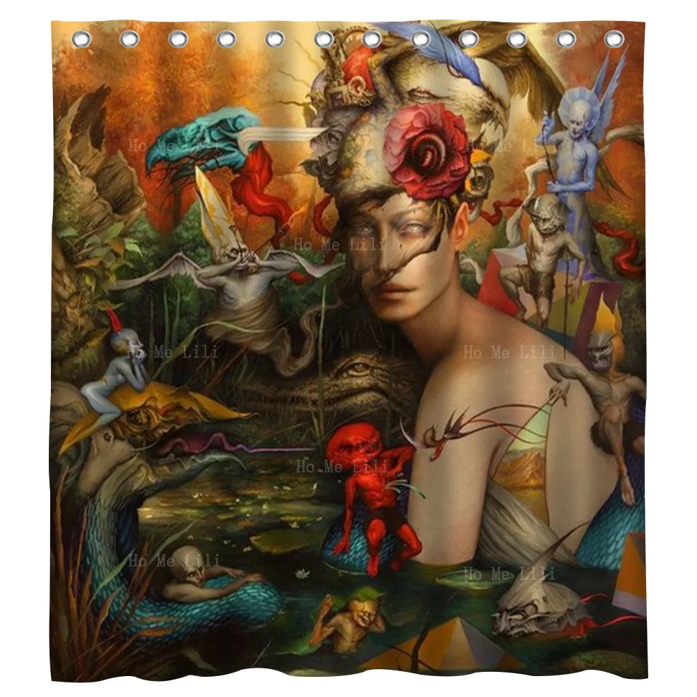 

The Mysterious Goddess Of Spooky Dreams Floats In A Dark Fantasy World Shower Curtain By Ho Me Lili For Bathroom Decor