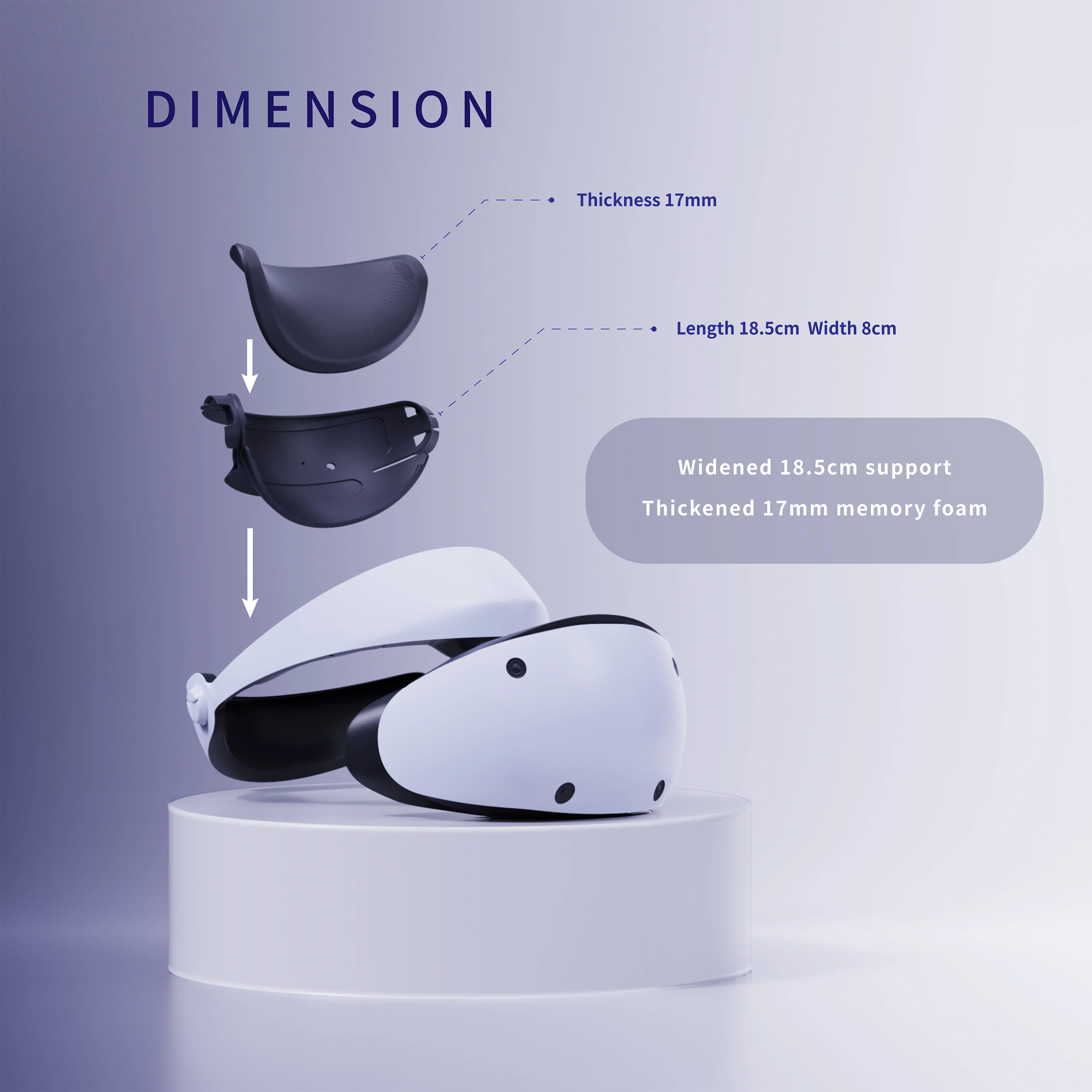 Фото APEXINNO для PSVR2 и PS5 VR ремешок на голову Удобная повязка на голову пенопластовая подушка для PlayStation VR2 vr аксессуары подушка №4