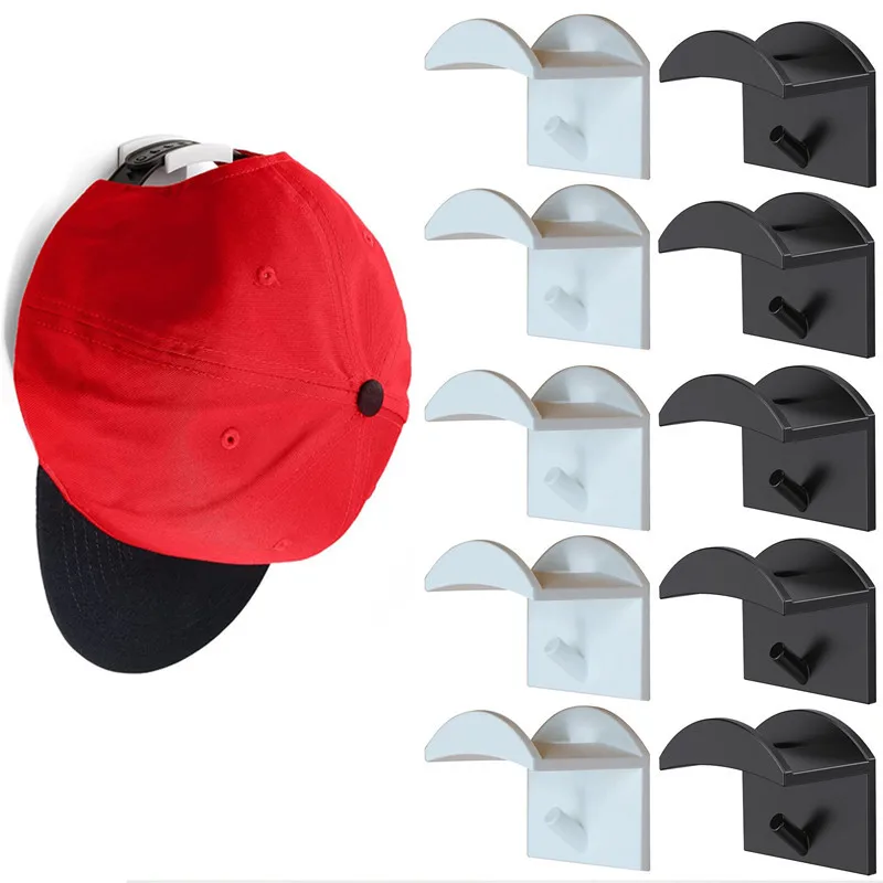 

1/2/4/10/20pcs Adhesive Hat Hooks No Drilling Baseball Caps Hangers Door Closet Entryway Wall Hanging Organizer for Caps Scarf
