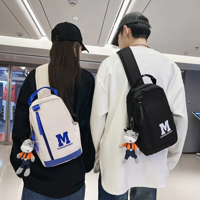 Men's and Women's Large Capacity Chest Packs Tide Brand Students Casual One Shoulder Bags Sports Day System Simple Crossbody Bag