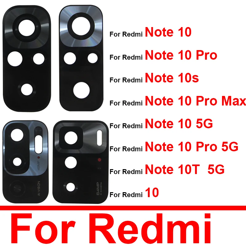 Задняя стеклянная линза для Xiaomi Mi Redmi Note 8 8T 9 9S 10 10X Lite Pro Max 4G 5G основная задняя камера Объектив Стекло с наклейкой ремонт