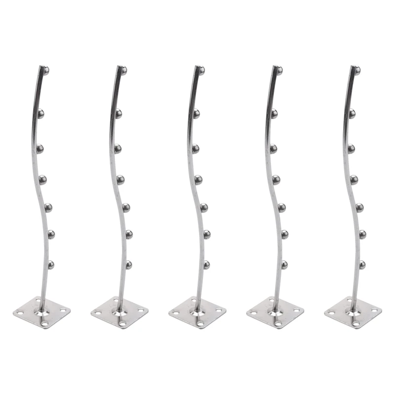 

BEAU-5X Wall Mount Waved Waterfall Hanger Rack 7 Beads Garment Display Hooks