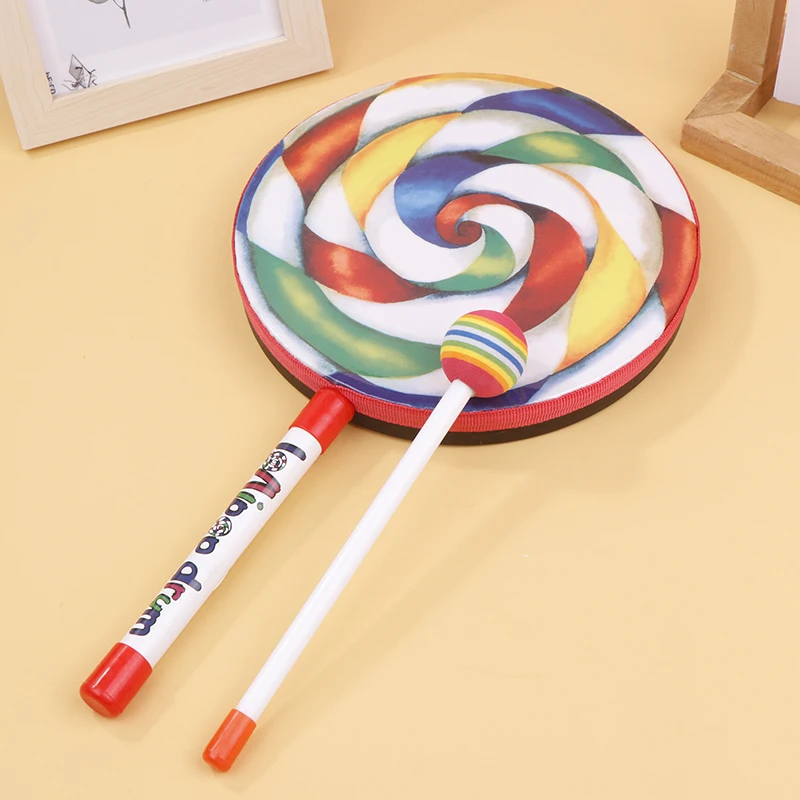 Orff 8-дюймовый ручной барабан в стиле леденцы ударный инструмент портативный