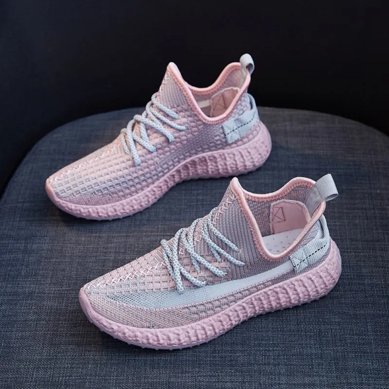 

Women Lace Up Mesh Casual Shoes Vulcanized Breathable Walking Shoes Spring Summer