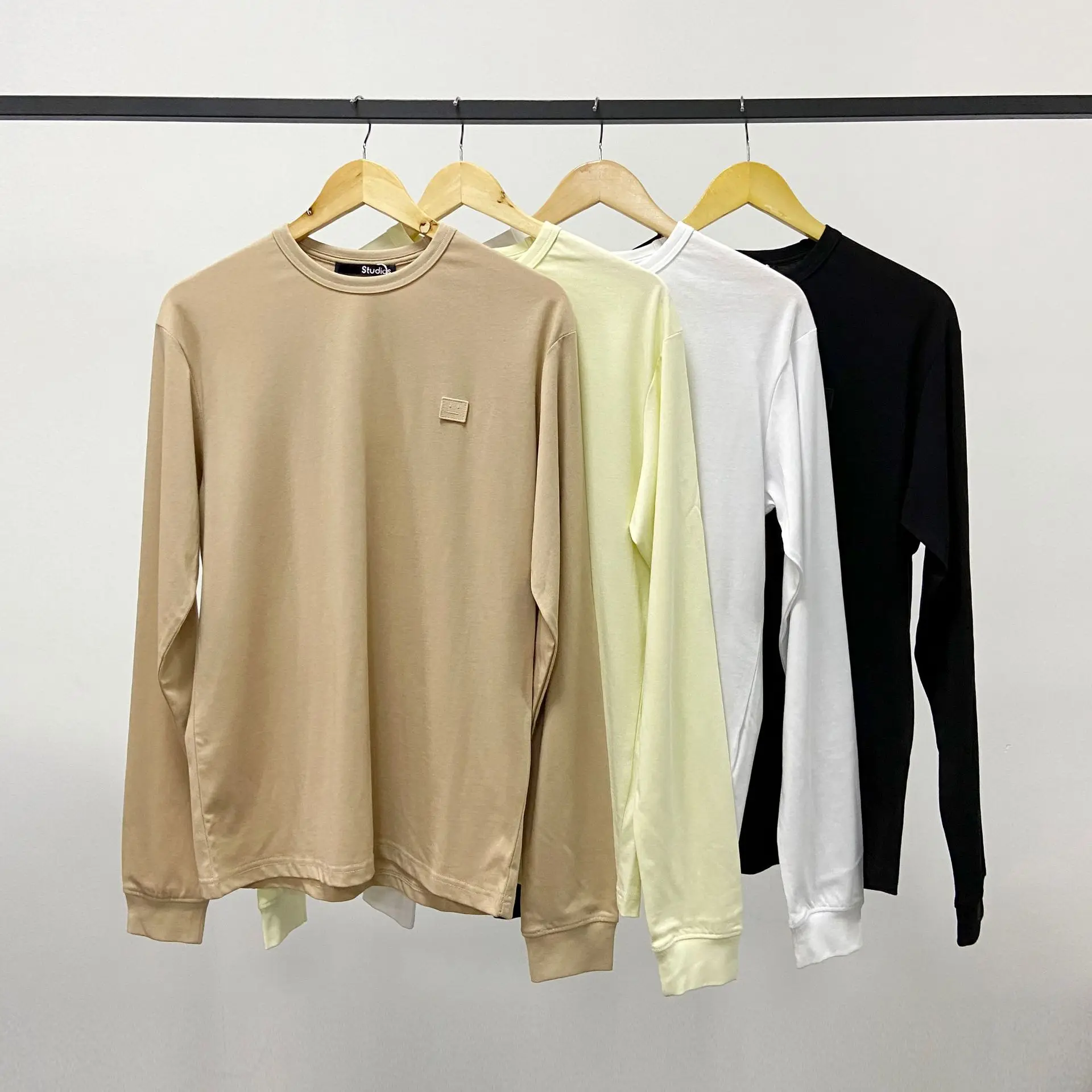 

Ac Studios 2022 Early Spring New Long-sleeved Round Neck Solid Color T-shirt Classic Versatile Bottoming Top