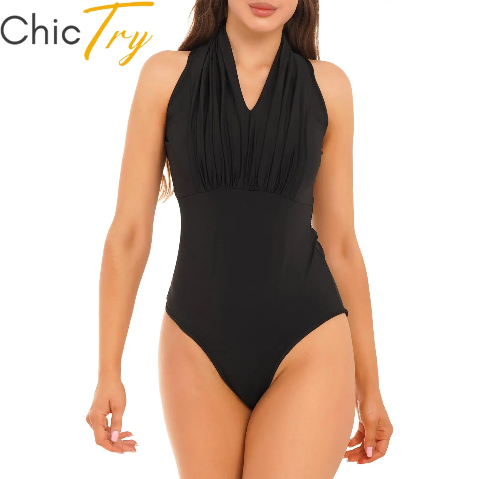 

Womens Latin Dance Gymnastics Ballet Training Leotard Samba Ballroom Dancing Stage Performance Show Costume Sleeveless Bodysuit