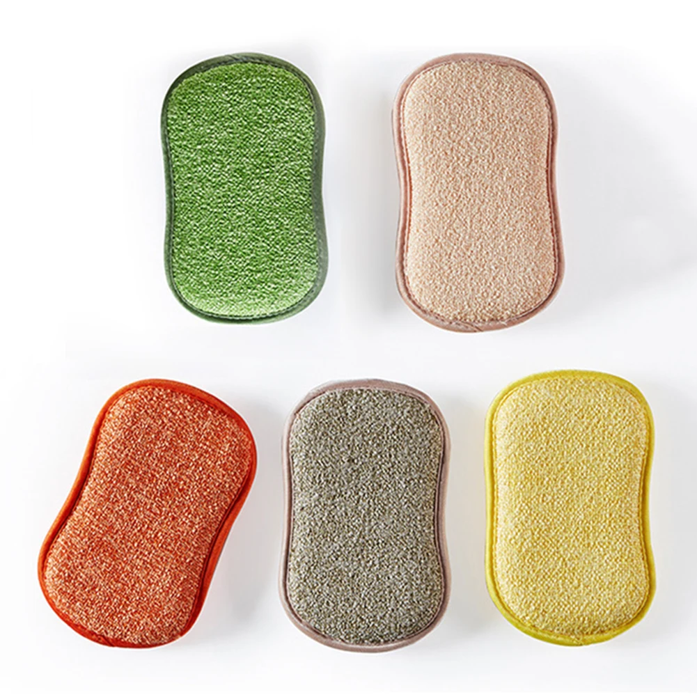 

5pcs Kitchen Towels Magic Sponge Kitchen Cleaning Brush Microfiber Scrub Sponges for Dishwashing Dish Cloth for Washing Dishes