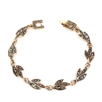 grier fashion charm girls bracelet bohemian ethnic black crystal petal bracelets 2022 bangles for women vintage jewelry gifts