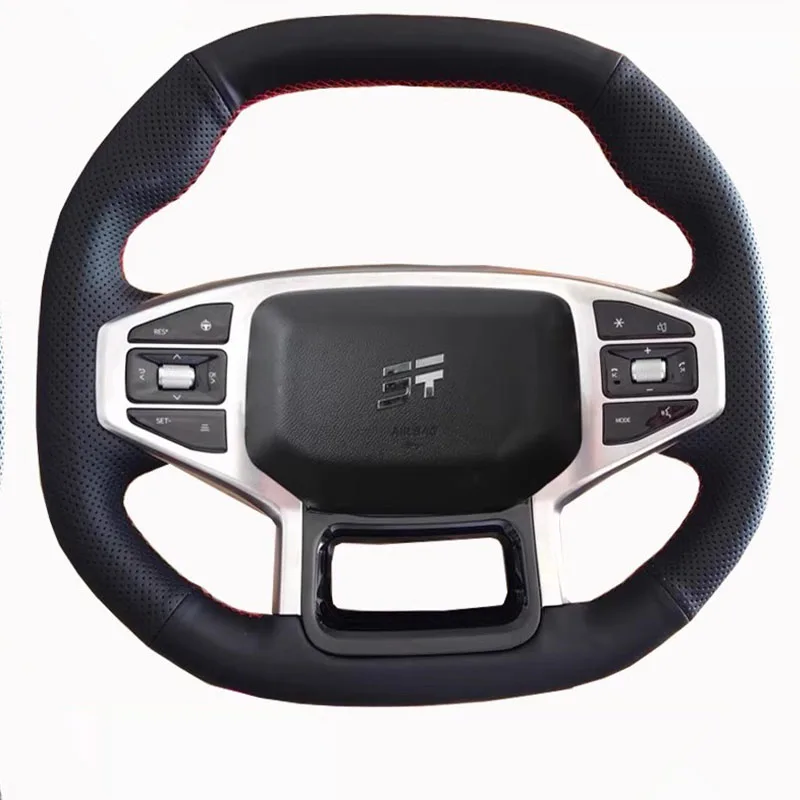 

Сшитый вручную нескользящий черный, коричневый чехол на руль из натуральной кожи для Chery Jetour Traveller T2 2023 2024, автозапчасти