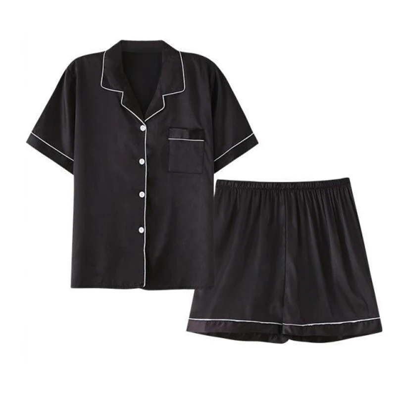 

Летний женский пижамный комплект с шортами, Женская пижама с коротким рукавом, нижнее белье, Женский комплект из 2 предметов, Ночная одежда