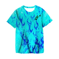 blue flame series new baby childrens anime t shirt clothing cartoon print 3d short sleeve harajuku t shirt for 3 14 y