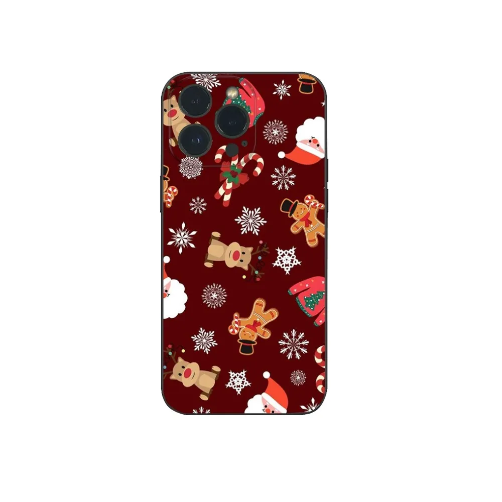 Рождественский чехол для телефона IPhone 16 15 14 13 12 Mini 11 Pro XS Max X XR SE5 6 7 8 Plus Мягкий