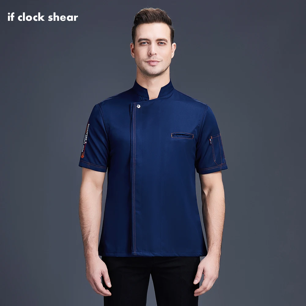 

Chef Clothes Wholesale Unisex Kitchen Bakery Catering Work Cook Short Sleeve Coat Breathable Single Breasted Chef Jacket Uniform