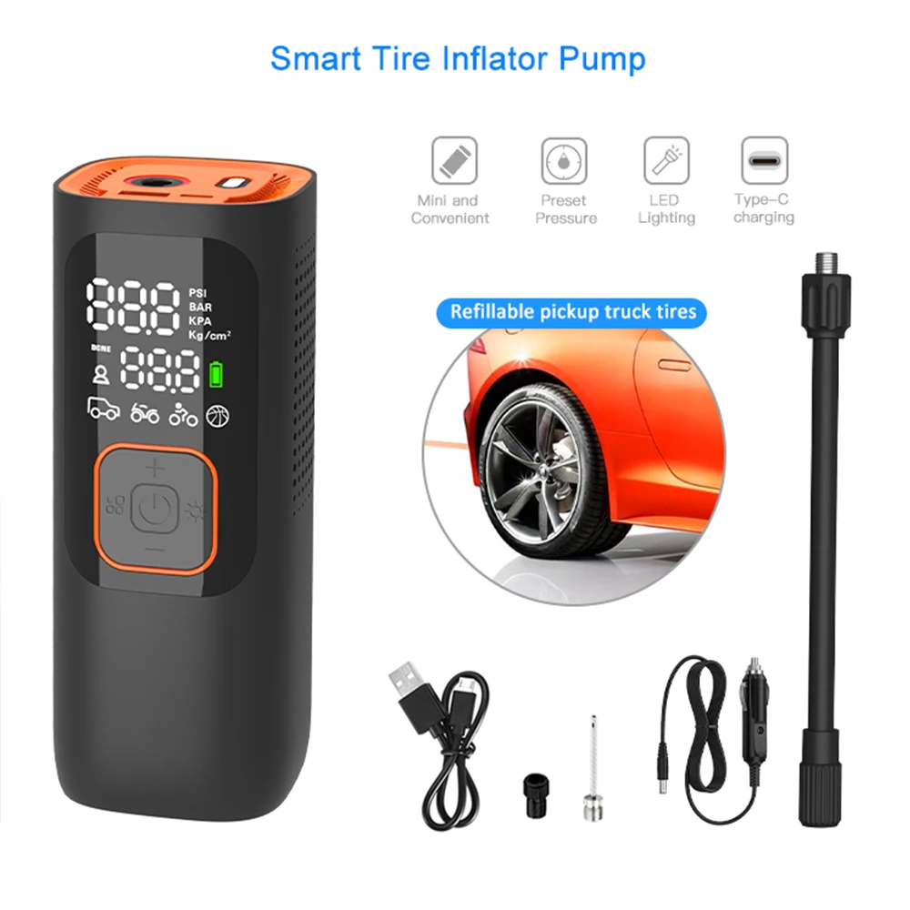 

7500mAh Car Air Compressor Portable Smart 19 Cylinder Wireless Charging Pump SUV Pickup Truck Electric Vehicle Charging Pump