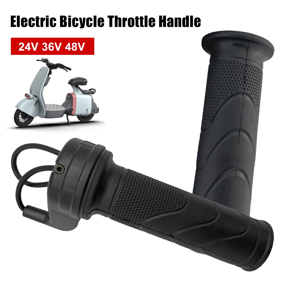

Universal Electric Bicycle Throttle Handle 24V 36V 48V Electric Bike Twist Throttle Rubber E-Bike Handle Motorcycle Accessories