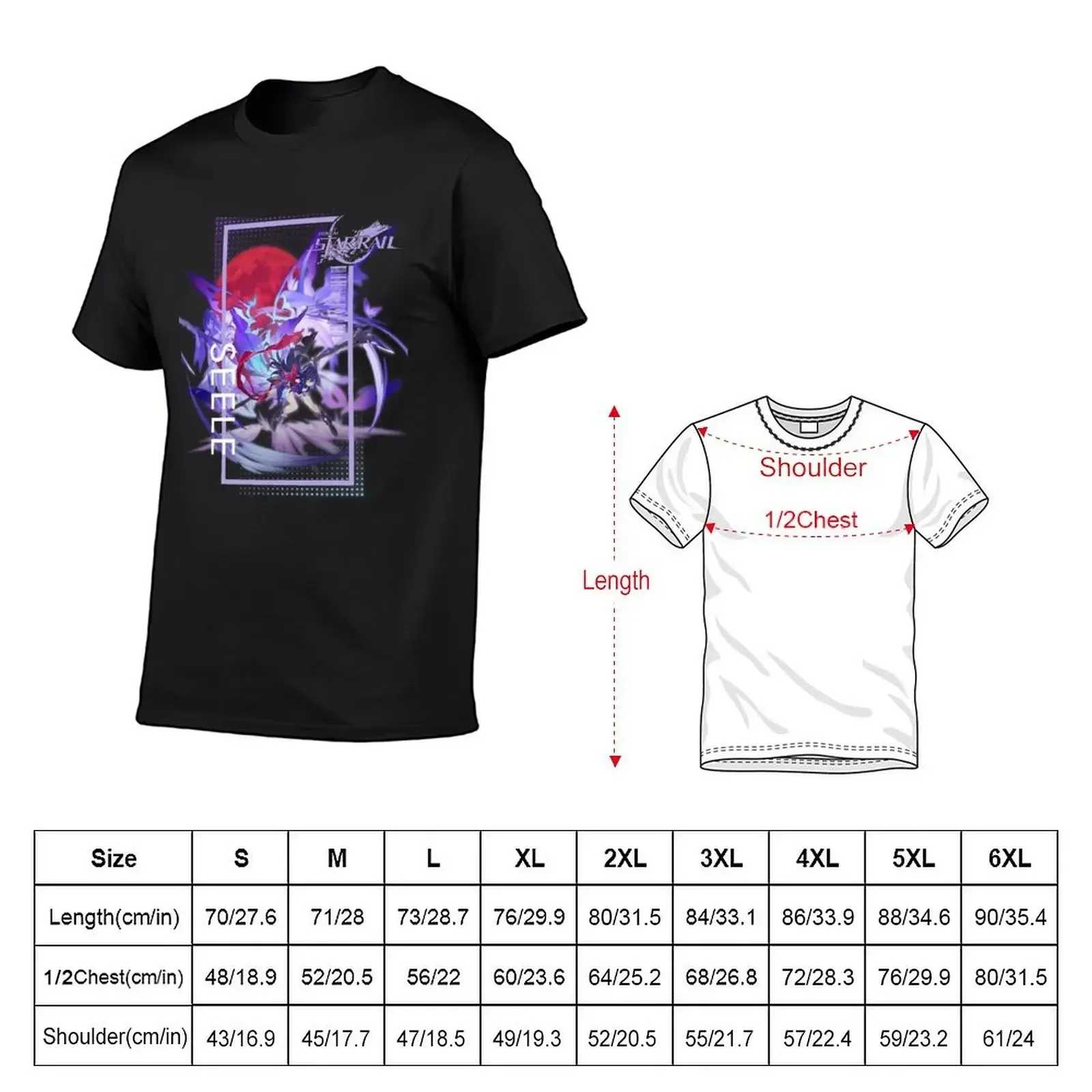 Honkai Star Rail - Seele Character Portrait T-Shirt tops Short sleeve tee boys whites Men's t shirts