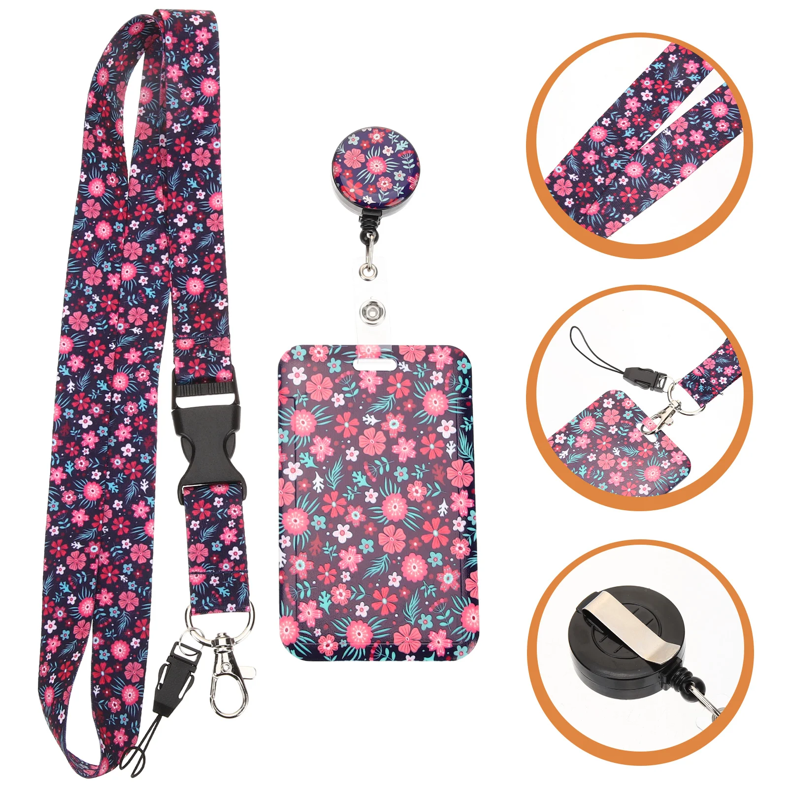 

1 Set Bus Card Hanging Cover Badge Holder Work Card Protector with Rope Office Supply