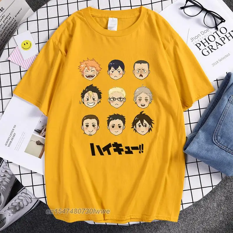 

Haikyuu Cartoon Cute Graffiti Tshirt Men Anime Volleyball Club T-Shirt Kuroo Bokuto Oya Manga Shoyo T Shirt Hip Hop Tops Male