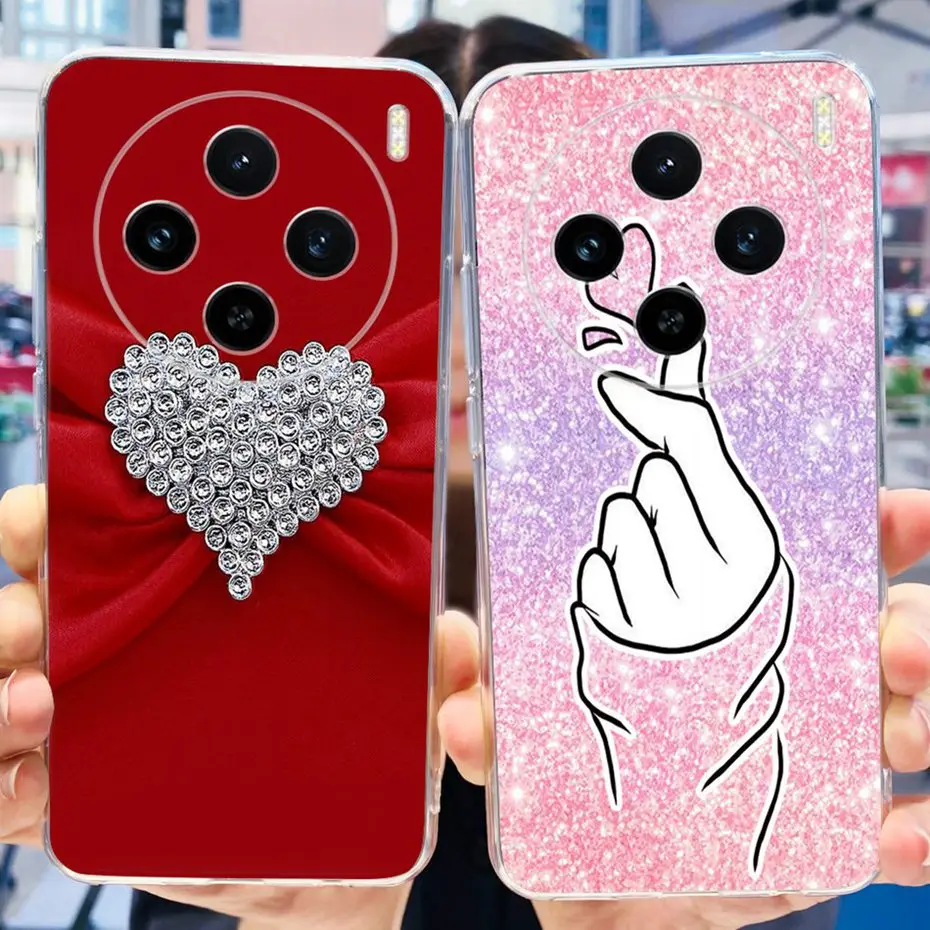 Мягкий силиконовый чехол для телефона Vivo X100 / Pro Чехол 2023 прозрачный из ТПУ с милым
