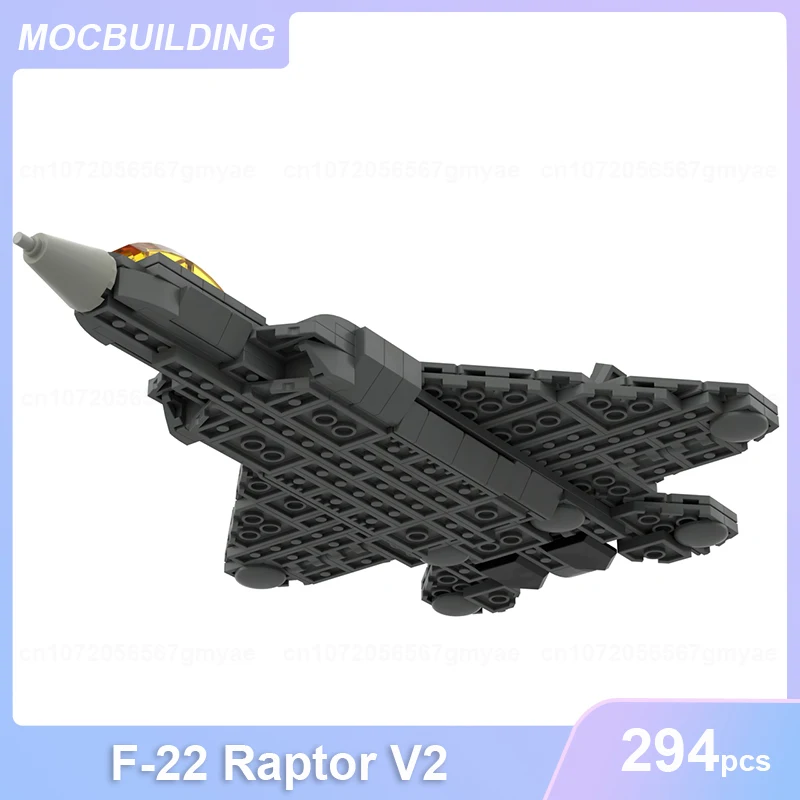 Фото Конструктор MOC Lockheed Martin F-22 Raptor V2, модель для самостоятельной сборки, развивающие игрушки для города и аэропорта, коллекционные подарки, 294 детали №3