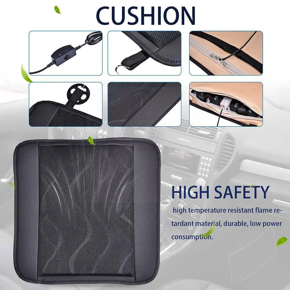 

Автомобильная охлаждающая Подушка с USB-портом, чехлы на сиденья, зарядное устройство, интерфейс, скорость вентиляции, охлаждающая подушка, а...