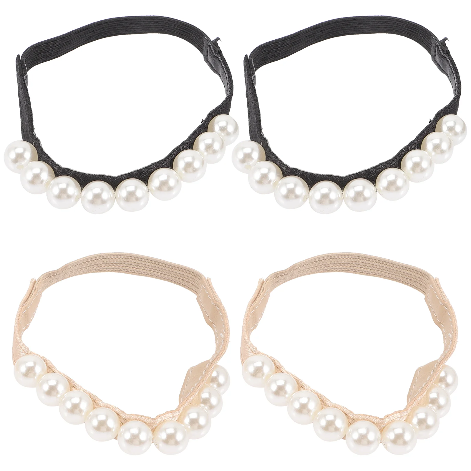 

2 Pairs Pearl Laces Elastic Shoe Straps Heels High Shoelaces Anti-loose Miss