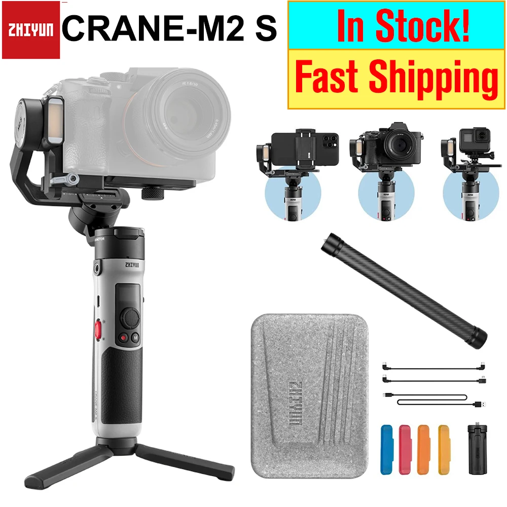 

Zhiyun Crane M2S M2 S 3-Axis Handheld Gimbal Stabilizers for Sony Canon Mirrorless Compact Action Cameras Smartphones