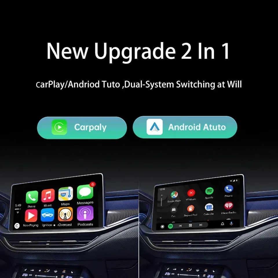 Беспроводной адаптер Carplay Android Auto 2 в 1 смарт-бокс 5GWIFI проводной-беспроводной
