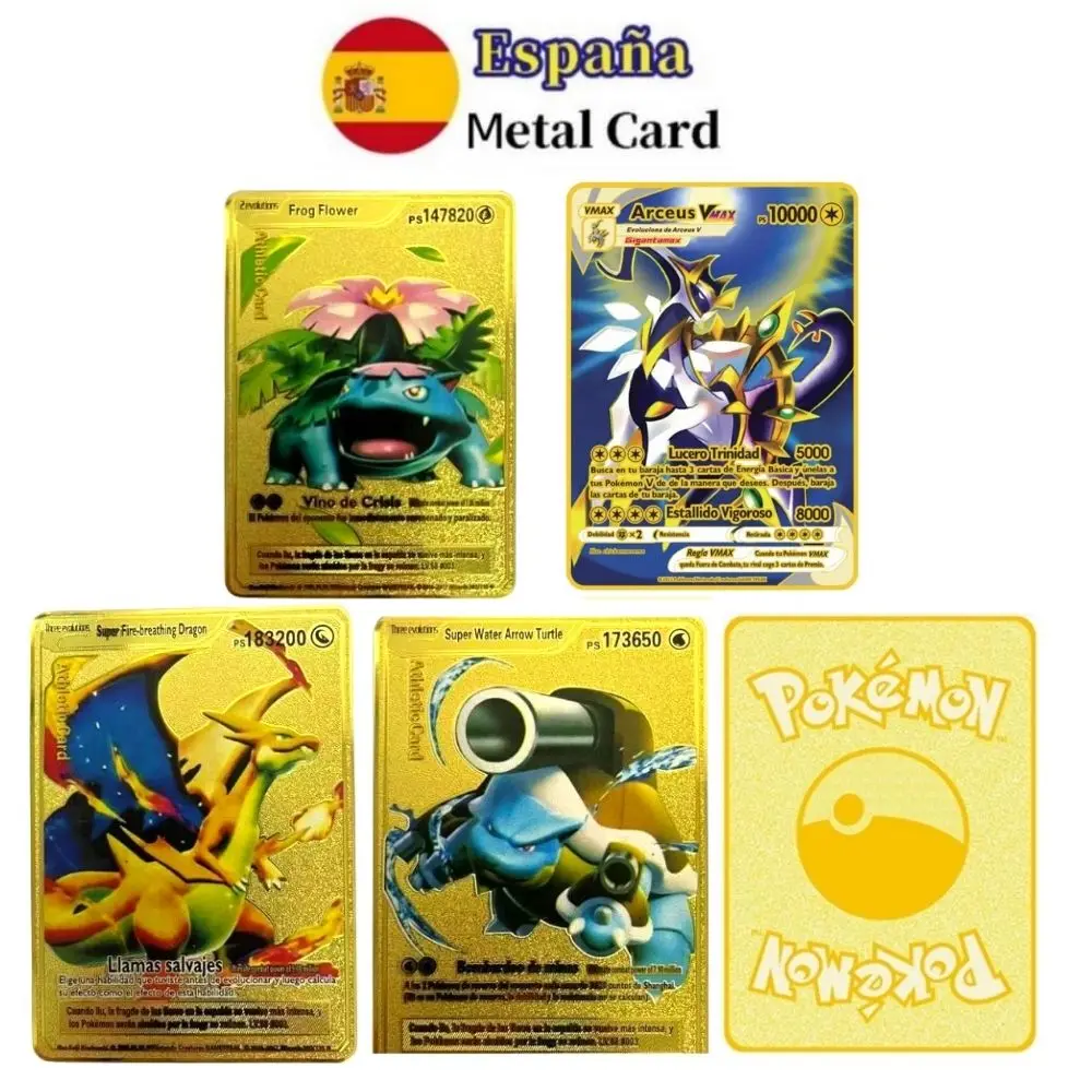 Pokimon Cards Picchu Mewtwo Gx Ex Golden Rare Card Anime Car