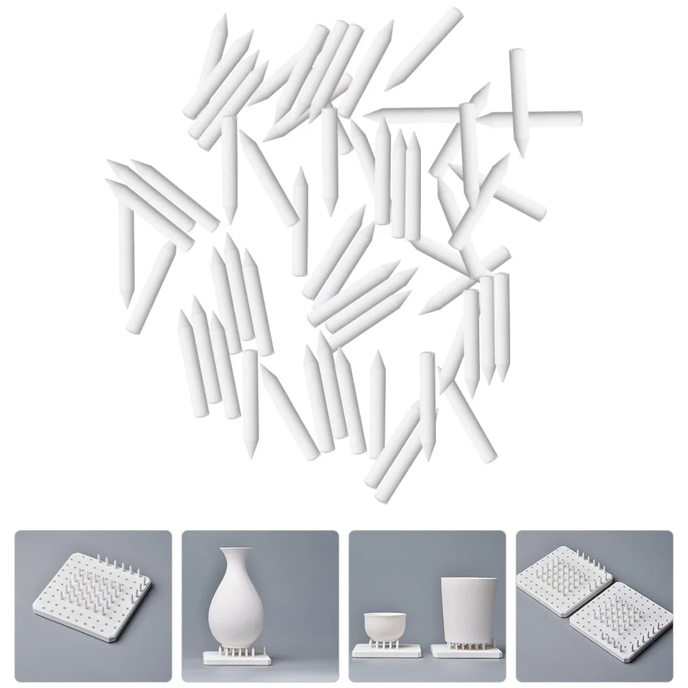 

60 Pcs Ceramic Fired Support Nails Clay Studs Cone Holder Pottery Kiln Cones Tools Firing