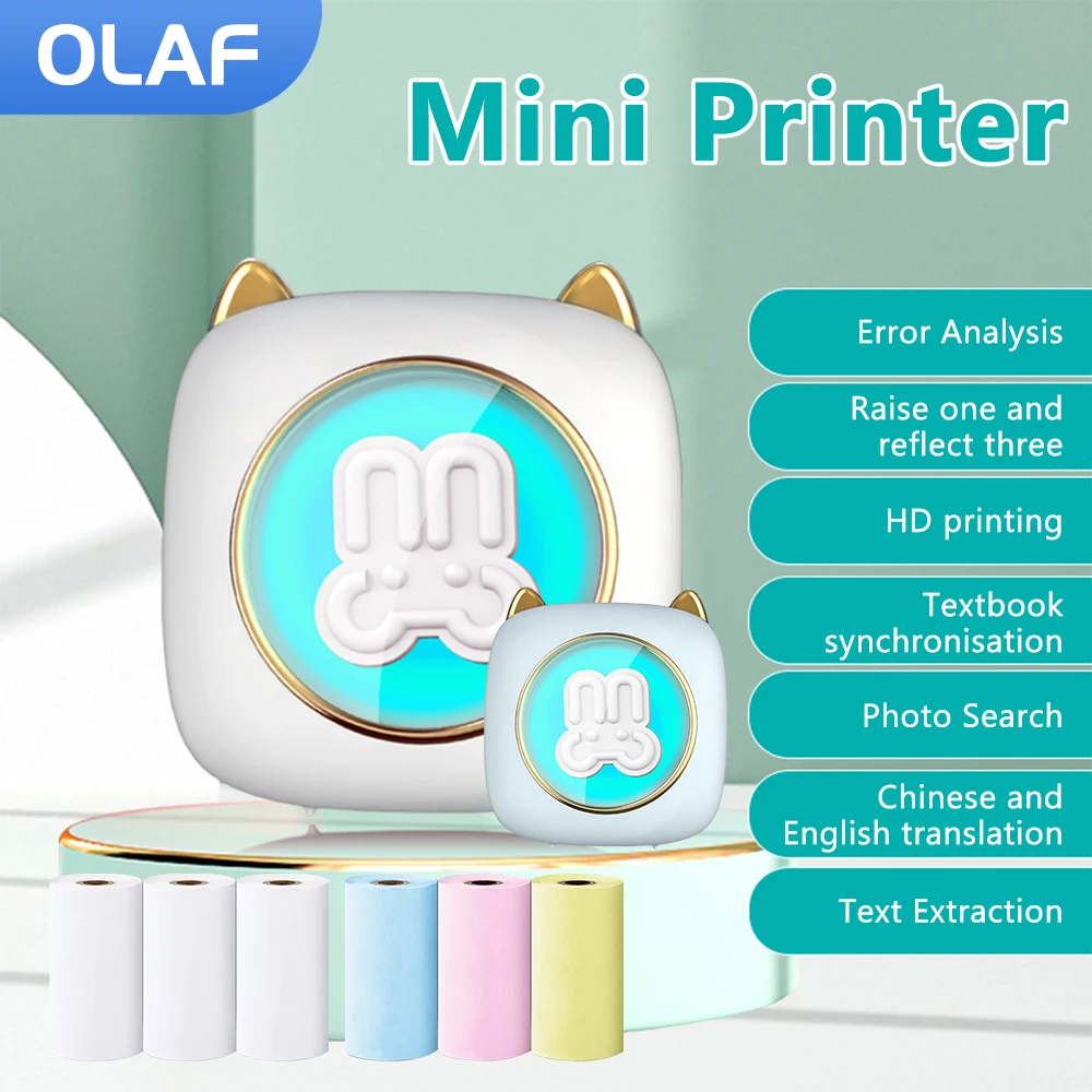 

C23 Mini Learning Thermal Printer Paper Photo Pocket Thermal Printer Printing Wireless BT Connect Printers 200dpi Photo Lable