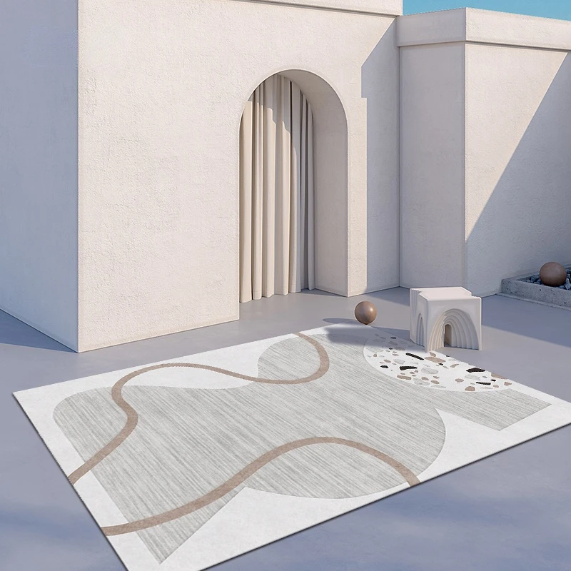 

Nordic Art Modern Living Room Carpet Simple Line Bedroom Sofa Decorative Carpet Light Luxury Advanced Large Area Home Floor Mat