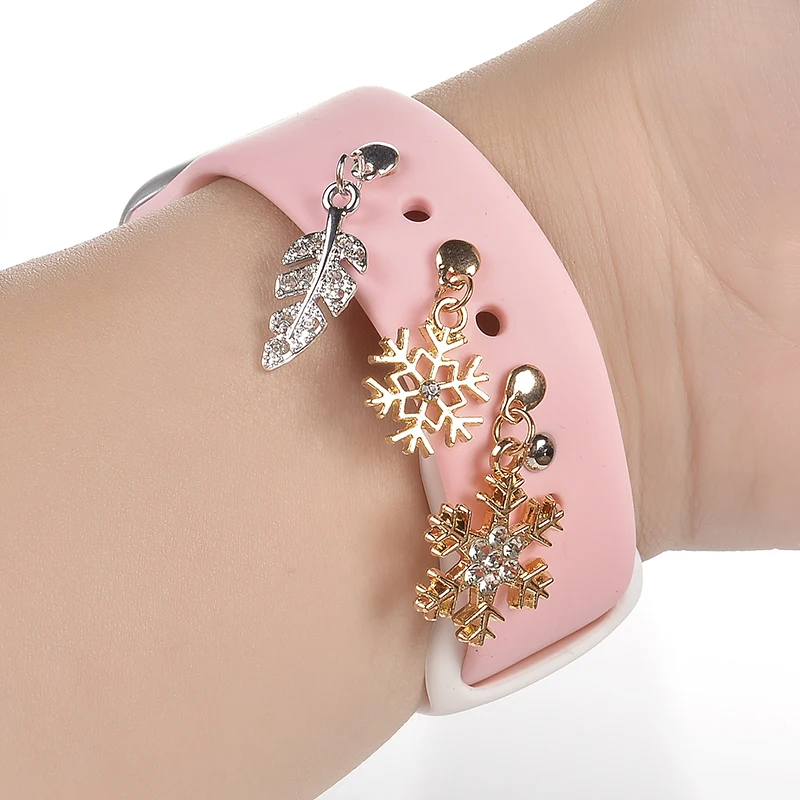 

Women Jewelry Charms for Apple Watch Band Silicone Strap Snow Moon Decorative Nails for Samsung Galaxy Watch Accessories Ring