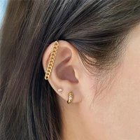 mc 3pcs s925 sterling silver piercing stud earrings set for women 2022 new trend jewelry bling gold chain clip earring brincos