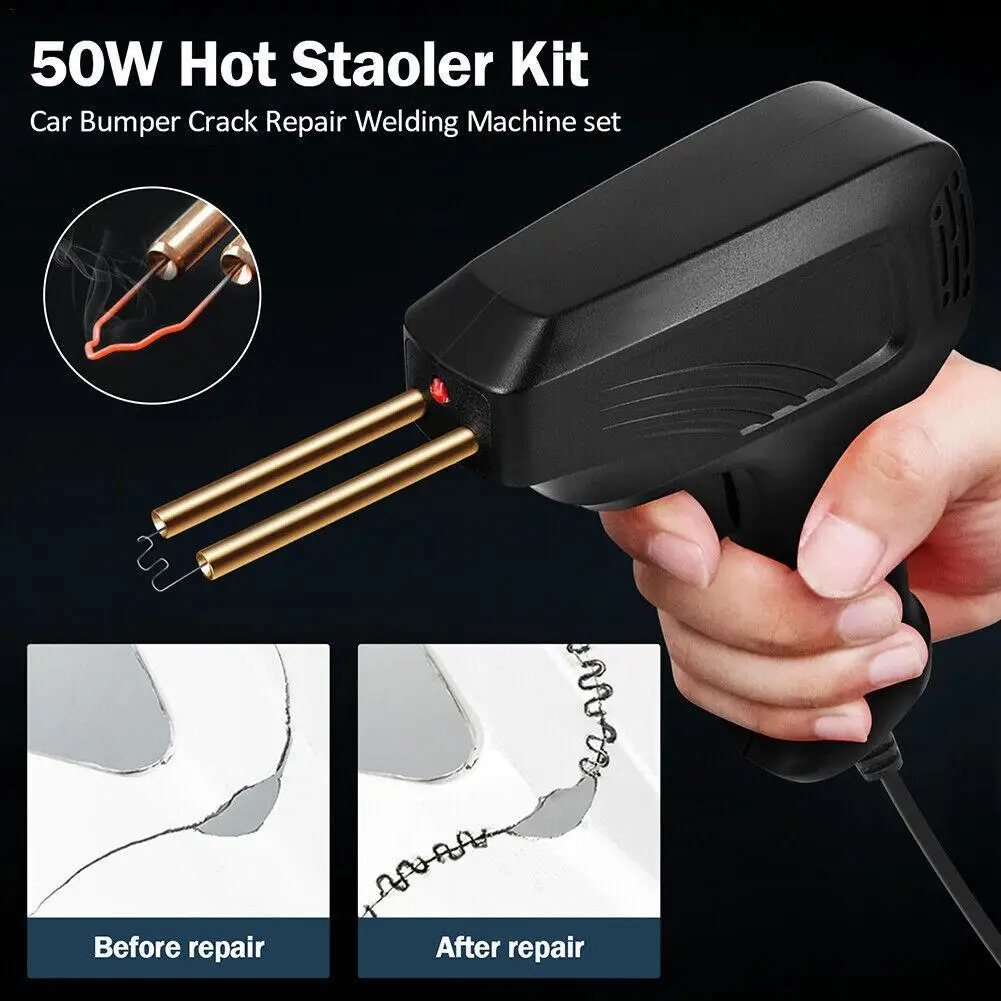 

50W HOT Stapler Plastic Welder Heat Gun Plastic Welding Machine Bumper Soldering Iron Staples Bumper Repair Car Tools Kit