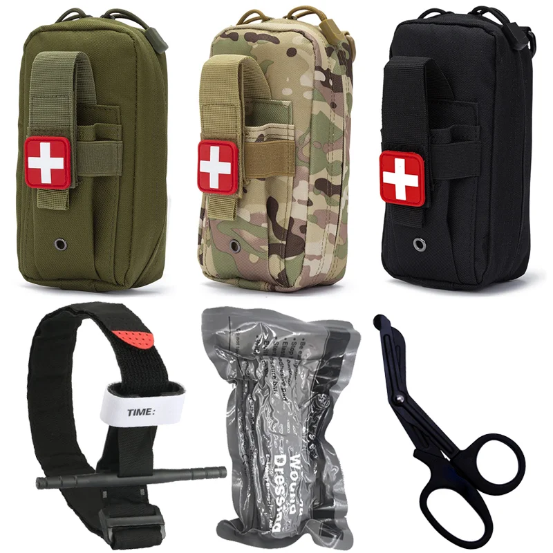 First Aid Kit Tactical Molle Medical EDC Pouch EMT Emergency Bandage Tourniquet Scissors IFAK Pouch Survival Bag Military Pack