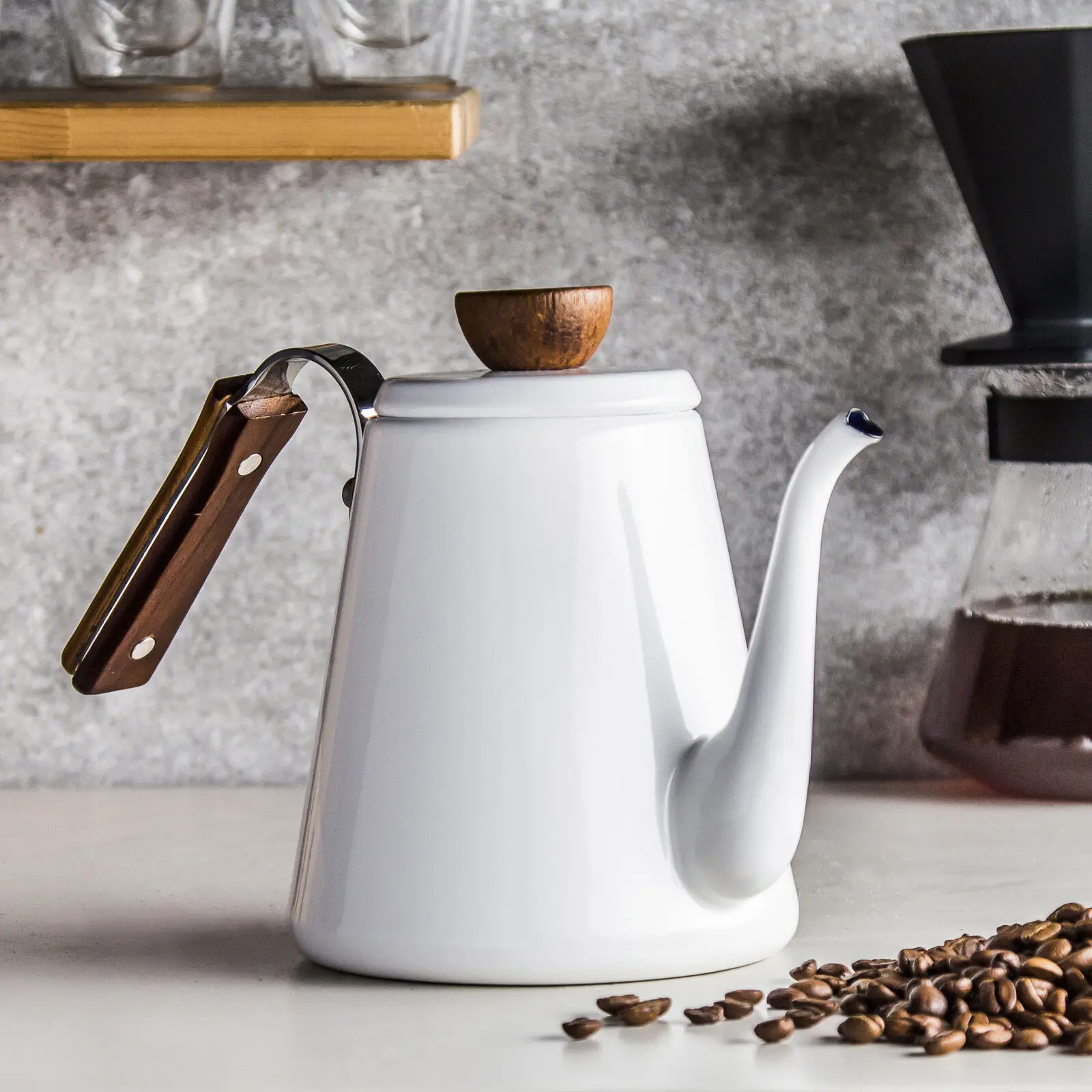

Water Boiler Enamel Induction 0,8 L teekessel White Hario bona Coffee