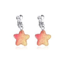 doreenbeads fashion multicolor star ear clips drop earrings for women party girl earrings jewelry summer outdoor gift 34 x 18mm
