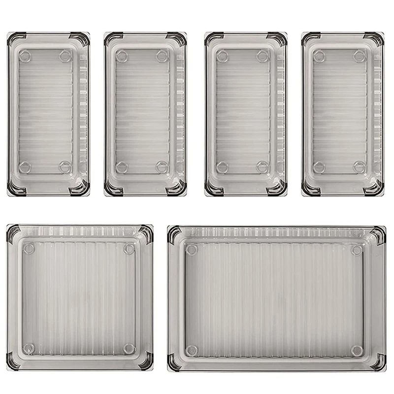 

6 Pcs 3 Sizes Desk Drawer Storage Tray Separate Storage Box Stationery Storage Box Drawer Manager for Computer Desktop