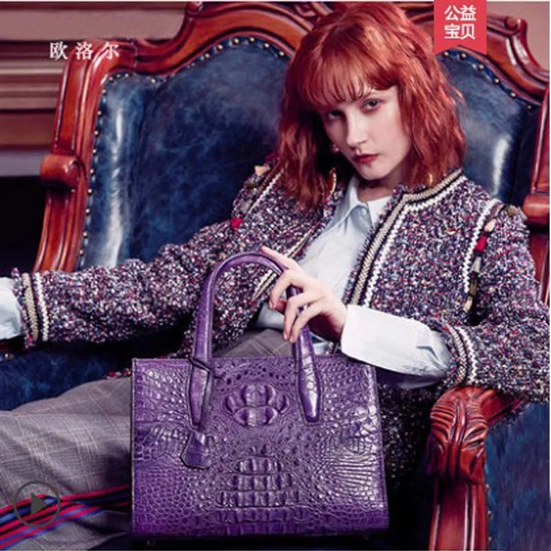 Сумка ouluoer женская из тайской крокодиловой кожи сумочка на одно плечо кросс-боди