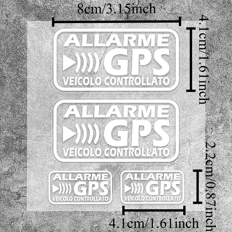 

1 компл. "ALLARME GPS VEICOLO CONTROLLATO" различных размеров, водонепроницаемые наклейки для декора безопасности автомобиля