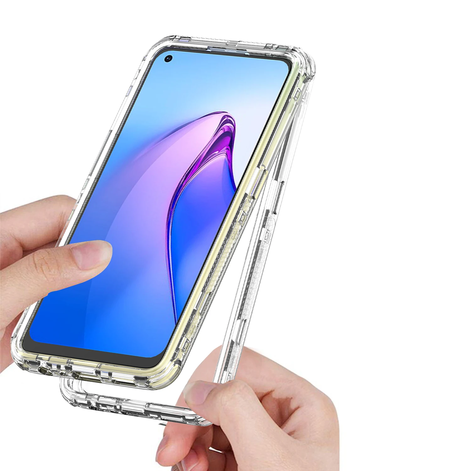 Прочный противоударный чехол 3 в 1 для OPPO Reno 7 4G CPH2363 жесткая пластиковая рамка