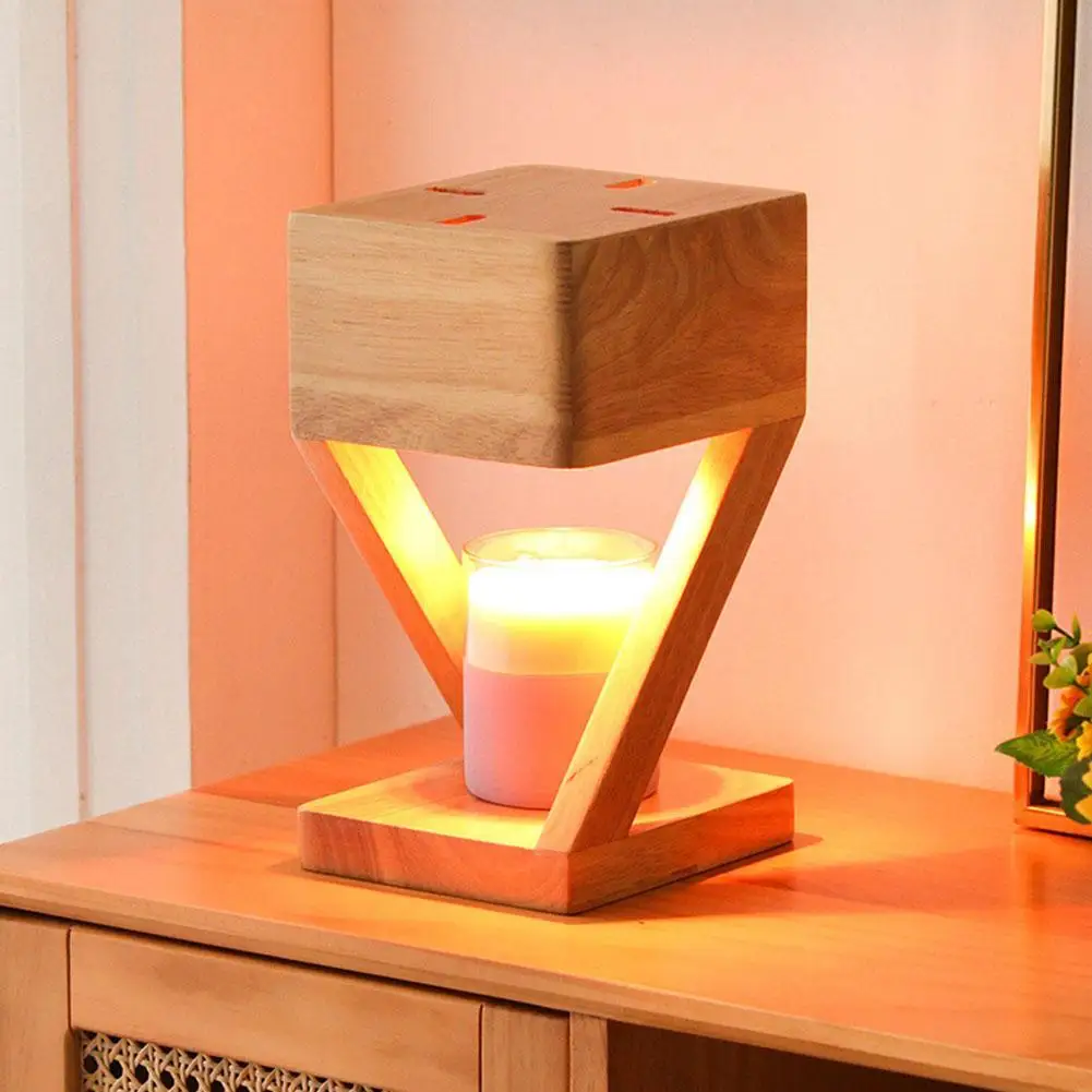 

Candle Warmer Lamp Aromatherapy Wax Table Bedroom Wood Nordic Melting Timing 110V/230V Indoor Lighting Lights