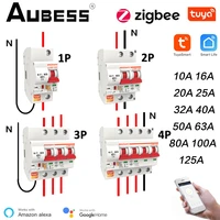 aubess tuya wifi circuit breaker smart life app timer remote control wireless interruptor switch works with alexa google home