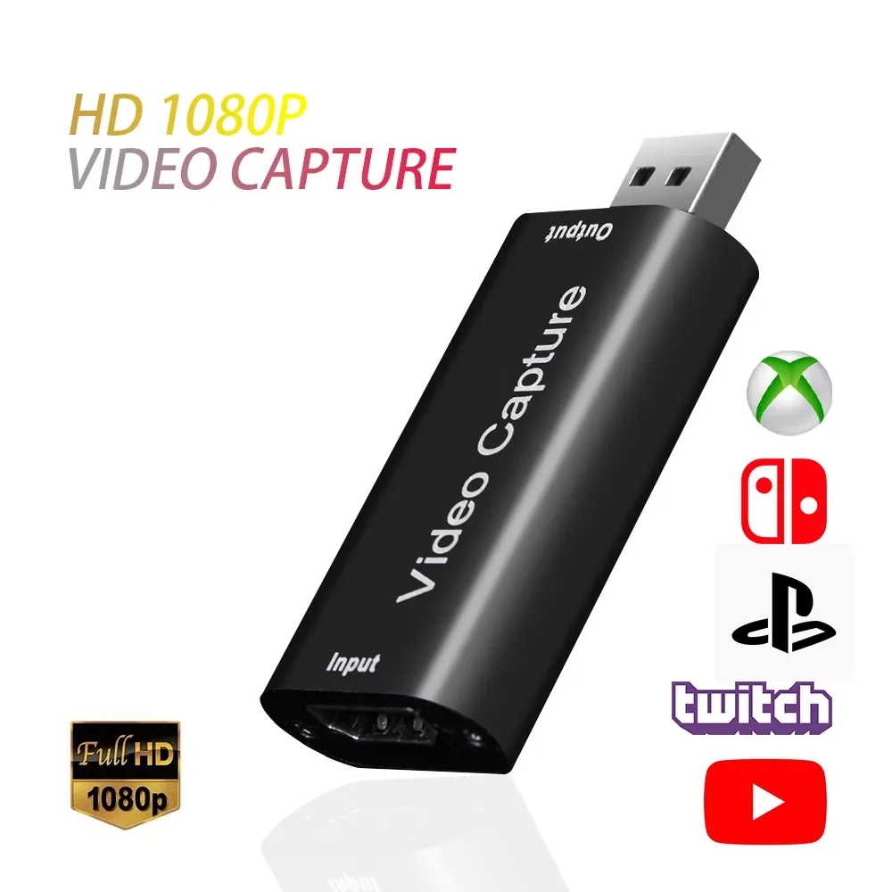

NEW2023 Mini HD 1080P HDMI-compatible To USB 2.0 Video Capture Card Game Recording Box for Computer Youtube OBS Etc. Live Stream
