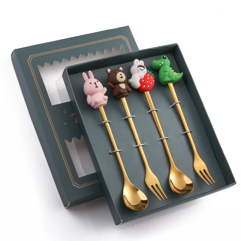 

Позолоченные столовые приборы набор столовых приборов для десертов фруктов салата вилки из нержавеющей стали