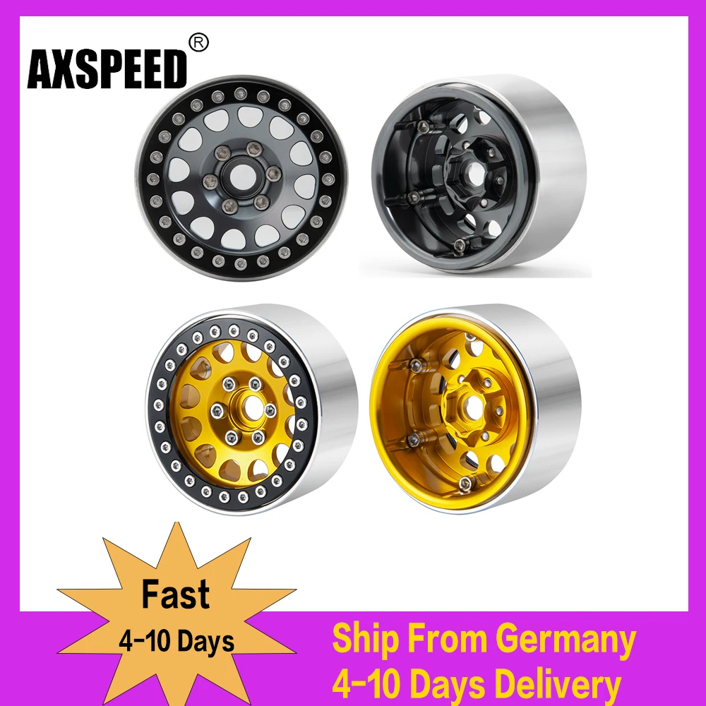 AXSPEED 4 шт. металлическая Ступица колеса 1 9 обод Beadlock для 1:10 RC Crawler Axial SCX10 SCX10II 90046
