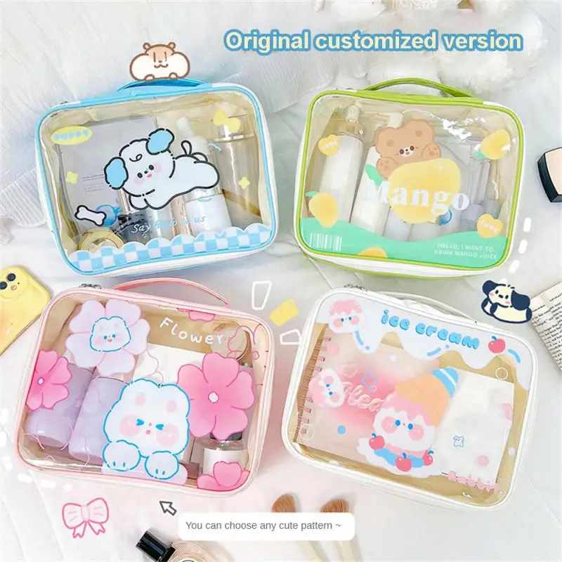 

Transparent Printing Wash Bag Storage Bag Bags Dust-proof Save Effort Cosmetic Bag Wear-resistant Water Proof Peace Of Mind Cute