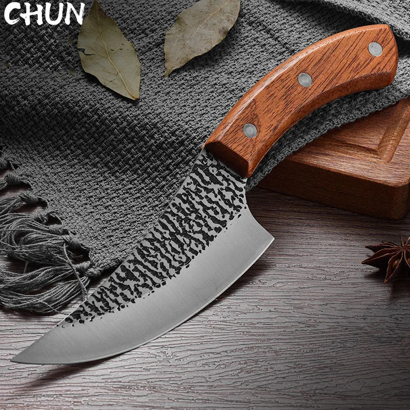 

Кованый нож CHUN для нарезки костей, кухонный прочный резец ручной работы, для выживания, кемпинга, охоты, сербов, шеф-повара, 5 дюймов 6 дюймов 7 ...